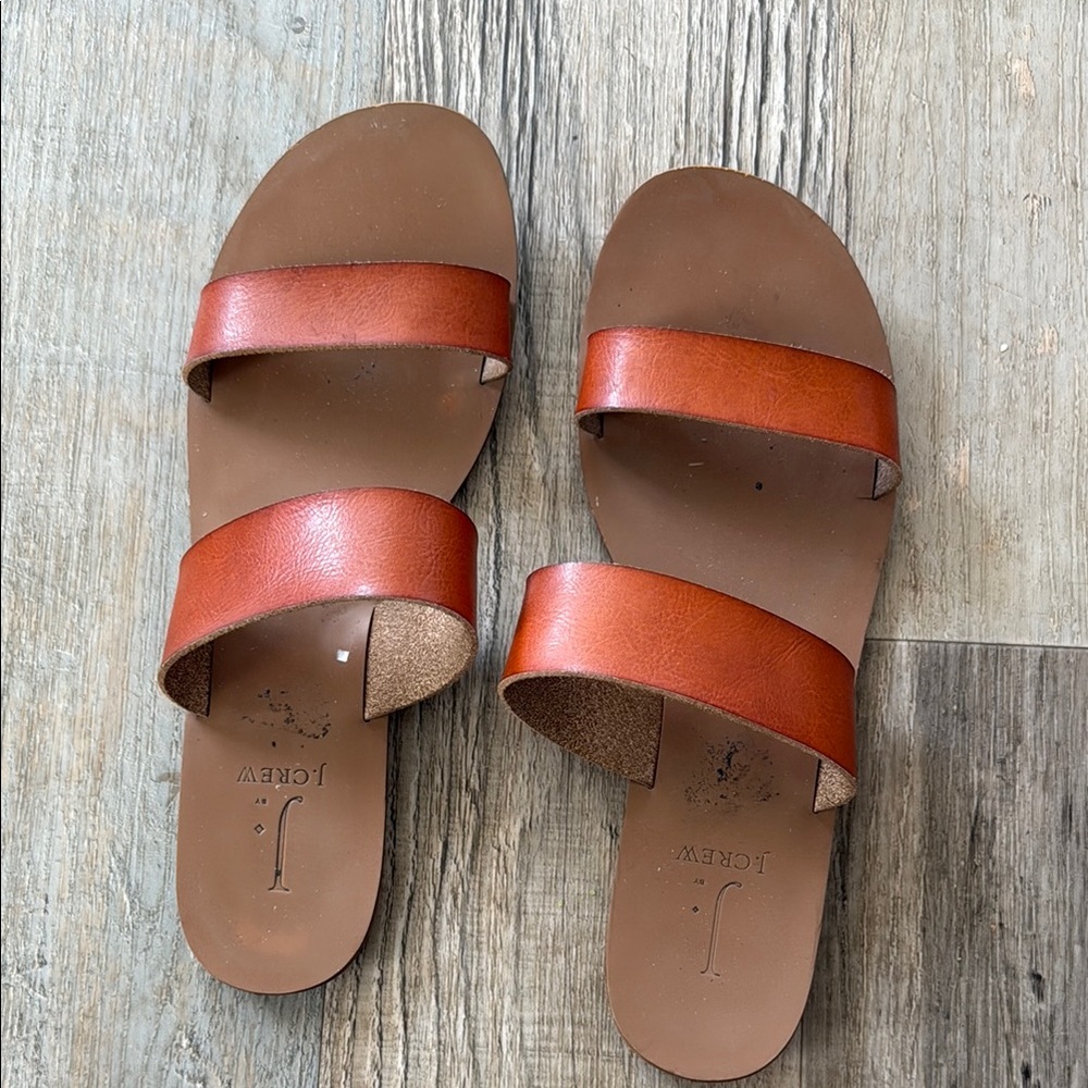 J. Crew Brown Sandals Minimalist Double-Strap Design